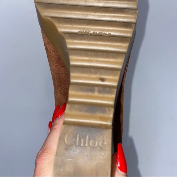 Vintage Chloe Suede Leather Platform Wedges - Picture 10 of 10